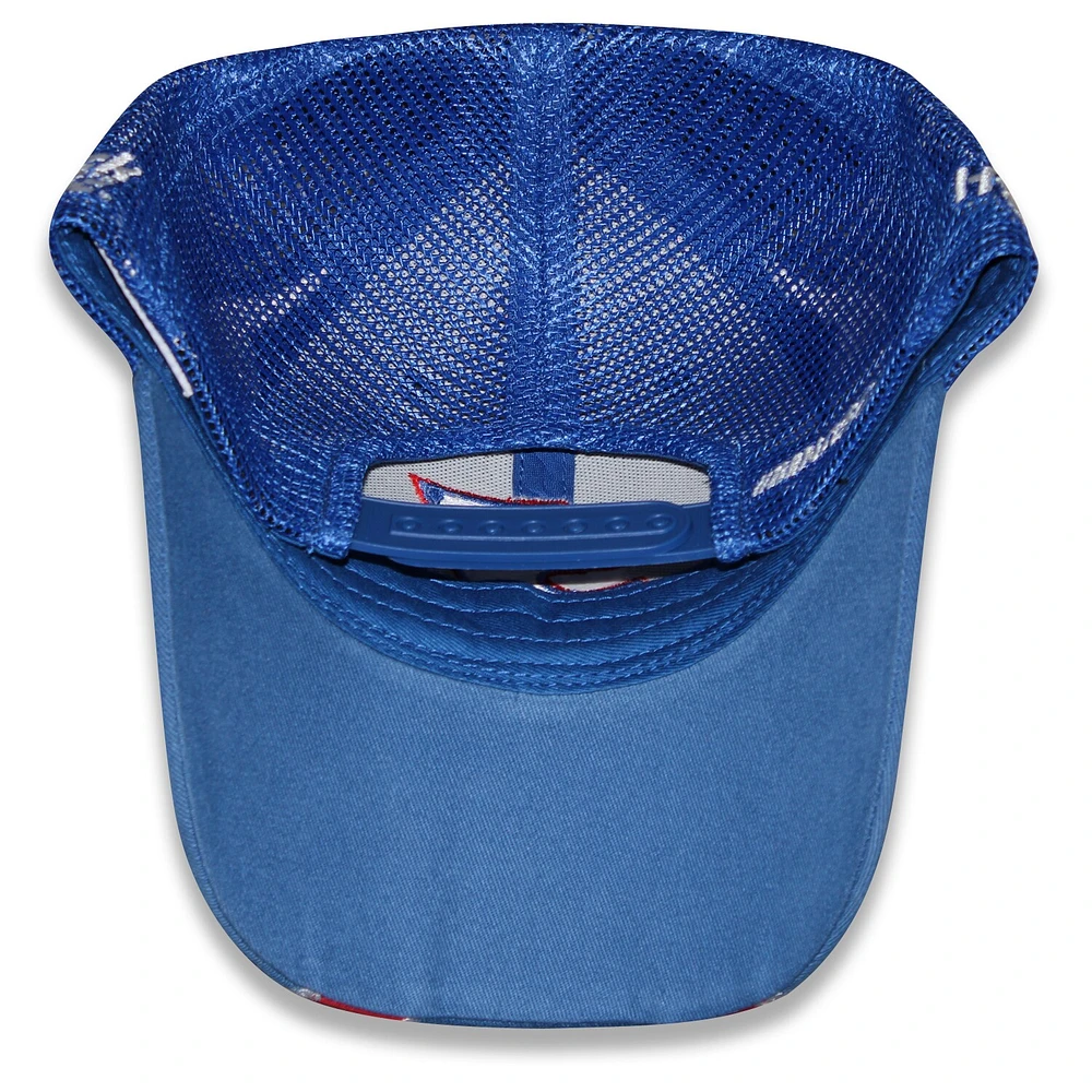Casquette ajustable unisexe à damier bleu Kyle Larson HendrickCars.com Flame Trucker