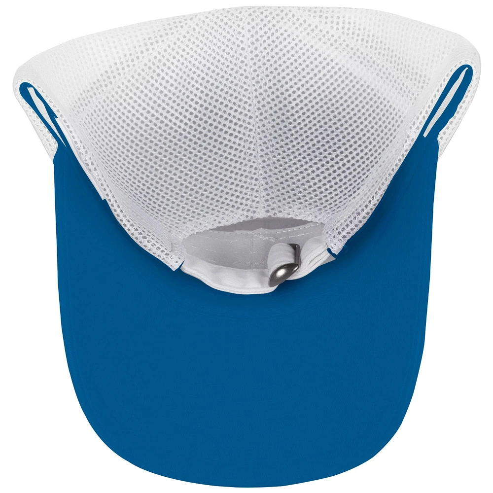 Casquette de camionneur ajustable Kyle Larson Pit Box bleu clair/blanc à damier pour femme