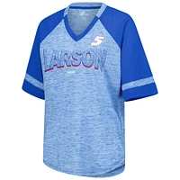 Women's G-III 4Her by Carl Banks  Heather Royal Kyle Larson Hall of Fame Oversized Raglan V-Neck T-Shirt