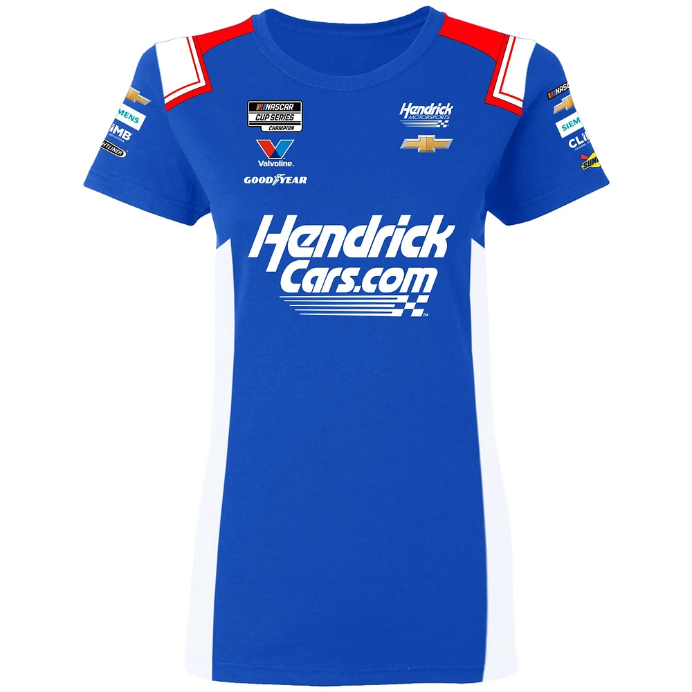 Women's Hendrick Motorsports Team Collection  Blue Kyle Larson HendrickCars.com Uniform T-Shirt
