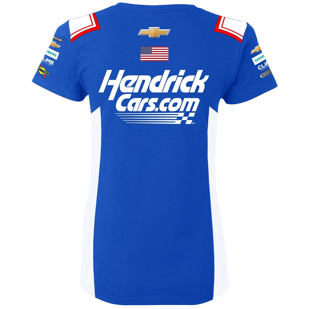 Women's Hendrick Motorsports Team Collection  Blue Kyle Larson HendrickCars.com Uniform T-Shirt