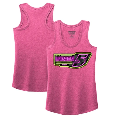 Women's Hendrick Motorsports Team Collection  Pink Kyle Larson Tri-Blend Racer Back Tank Top