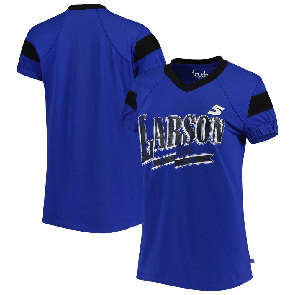 Women's Touch Royal Kyle Larson Pre-Game V-Neck T-Shirt