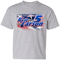 T-shirt de voiture Hendrickcars.com la collection Hendrick Motorsports Team pour jeunes, gris chiné, Kyle Larson