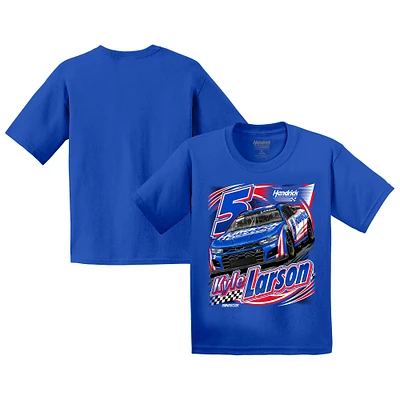 T-shirt de la collection pour jeunes Hendrick Motorsports Team Royal Kyle Larson Car