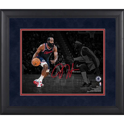 James Harden LA Clippers Fac-similé Signature Encadré 11" x 14 " Photographie Spotlight