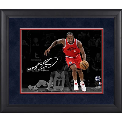 Kawhi Leonard LA Clippers Fac-similé Signature Encadré 11" x 14 " Photographie Spotlight
