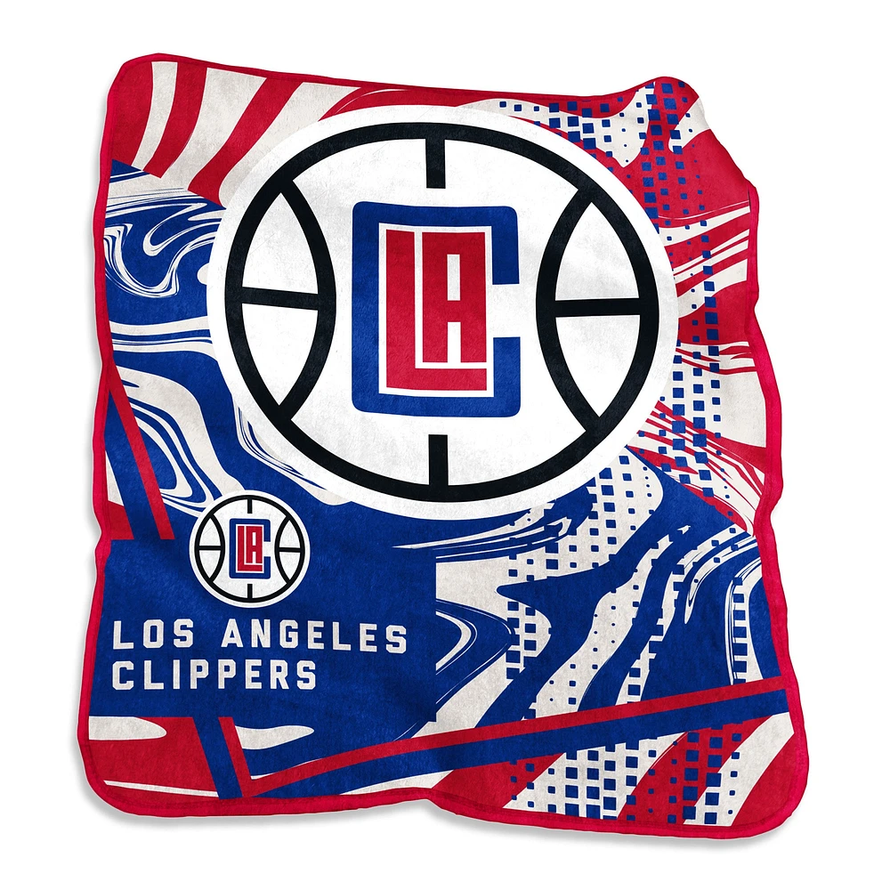 LA Clippers 50" x 60" Swirl Raschel Throw Blanket