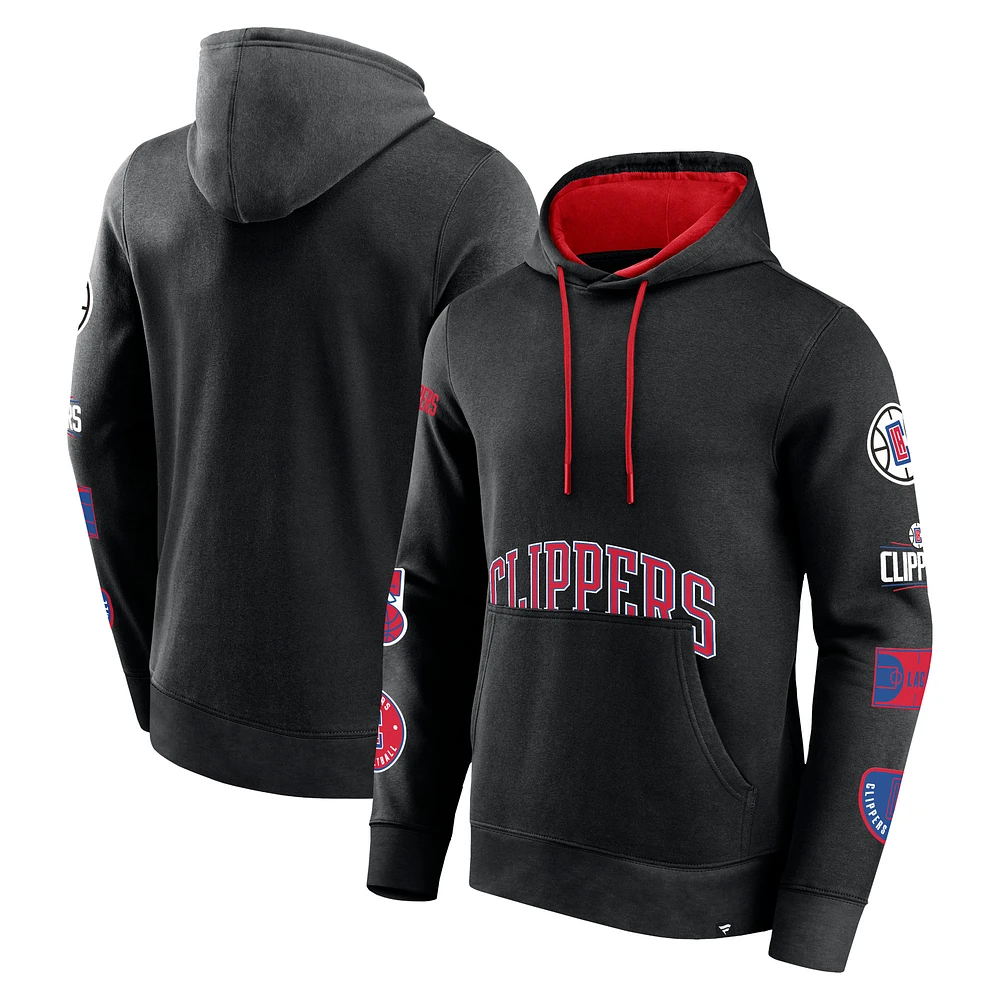 Men's Fanatics Black LA Clippers Home Court Pullover Hoodie