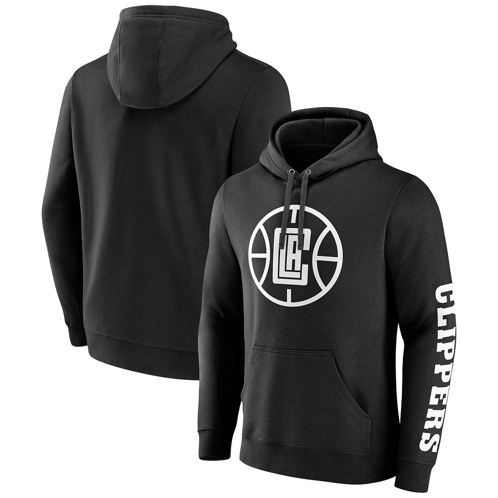 Men's Fanatics  Black LA Clippers Put Me Coach Fleece Pullover Hoodie