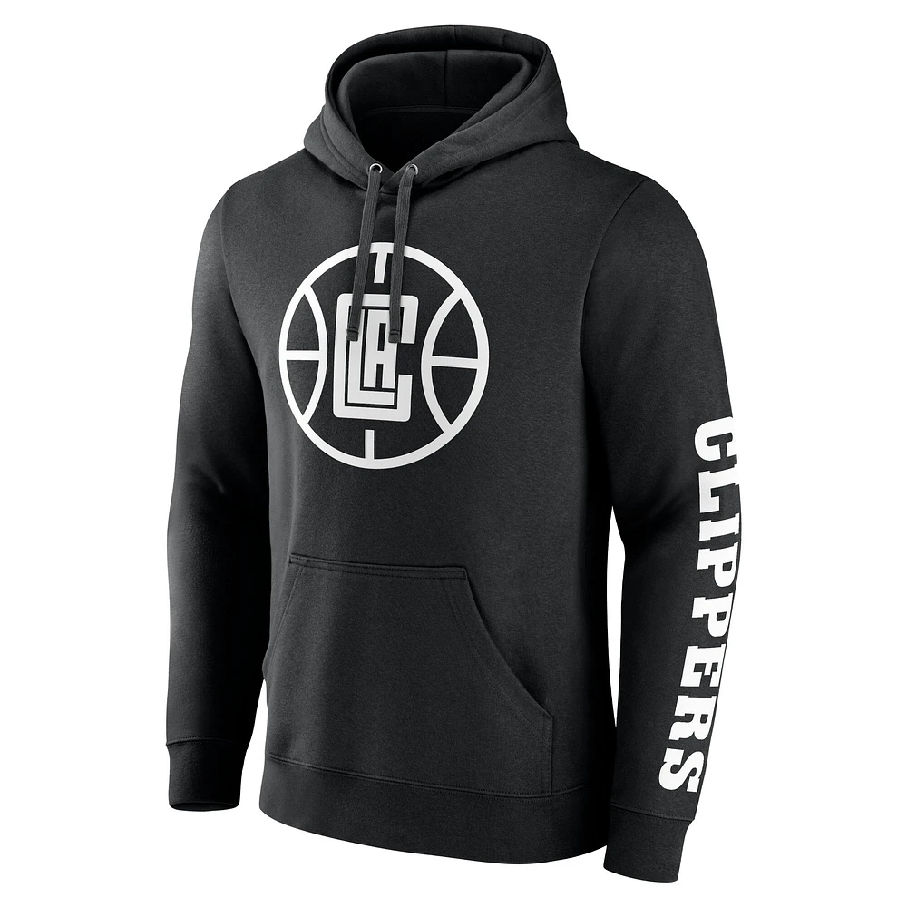 Men's Fanatics  Black LA Clippers Put Me Coach Fleece Pullover Hoodie