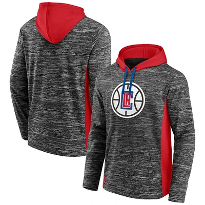 Men's Fanatics Charcoal LA Clippers Instant Replay Colorblock - Pullover Hoodie