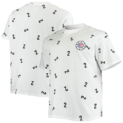 T-shirt blanc avec nom et numéro pour hommes Fanatics Kawhi Leonard White LA Clippers