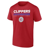 T-shirt rouge fanatiques pour hommes LA Clippers Location Just Net