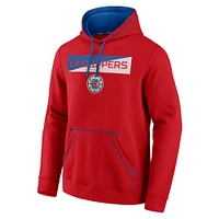 Men's Fanatics Red LA Clippers Split the Crowd - Pullover Hoodie