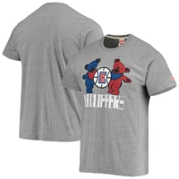 T-shirt à trois mélanges Homage Grey LA Clippers NBA x Grateful Dead pour homme