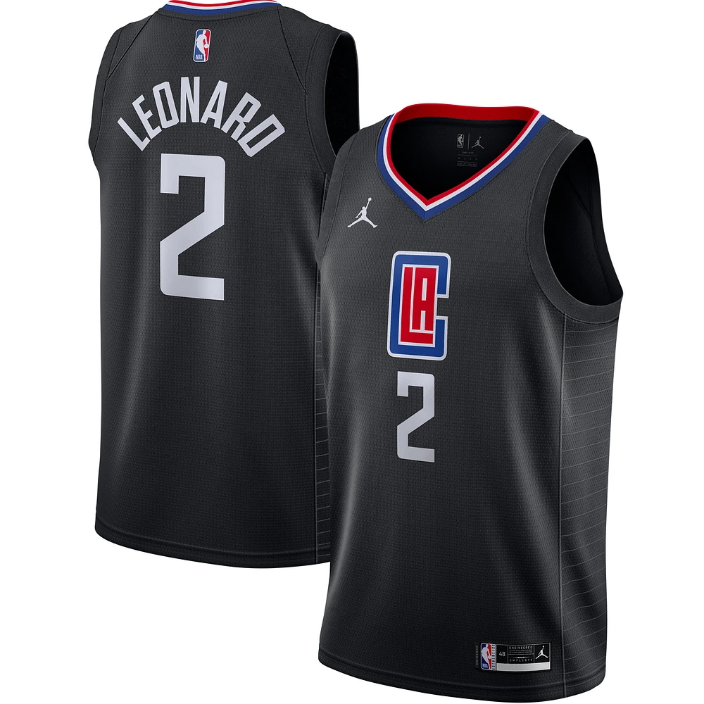 Maillot Jordan Brand Kawhi Leonard pour Homme Noir LA Clippers 2020/21 Swingman - Statement Edition