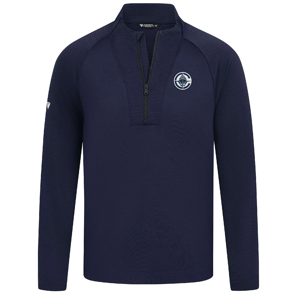 Men's Levelwear Navy LA Clippers Volley Quarter-Zip Top