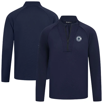 Men's Levelwear Navy LA Clippers Volley Quarter-Zip Top