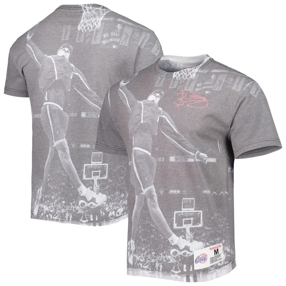 T-shirt pour homme Mitchell & Ness Brent Barry gris chiné LA Clippers Above The Rim