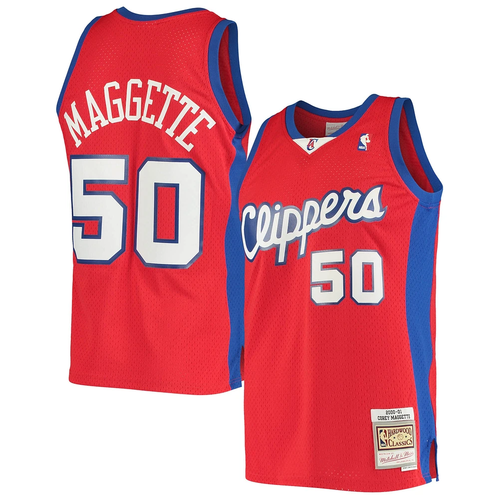 Maillot Swingman Mitchell & Ness Corey Maggette LA Clippers 2001/02 Hardwood Classics rouge pour homme