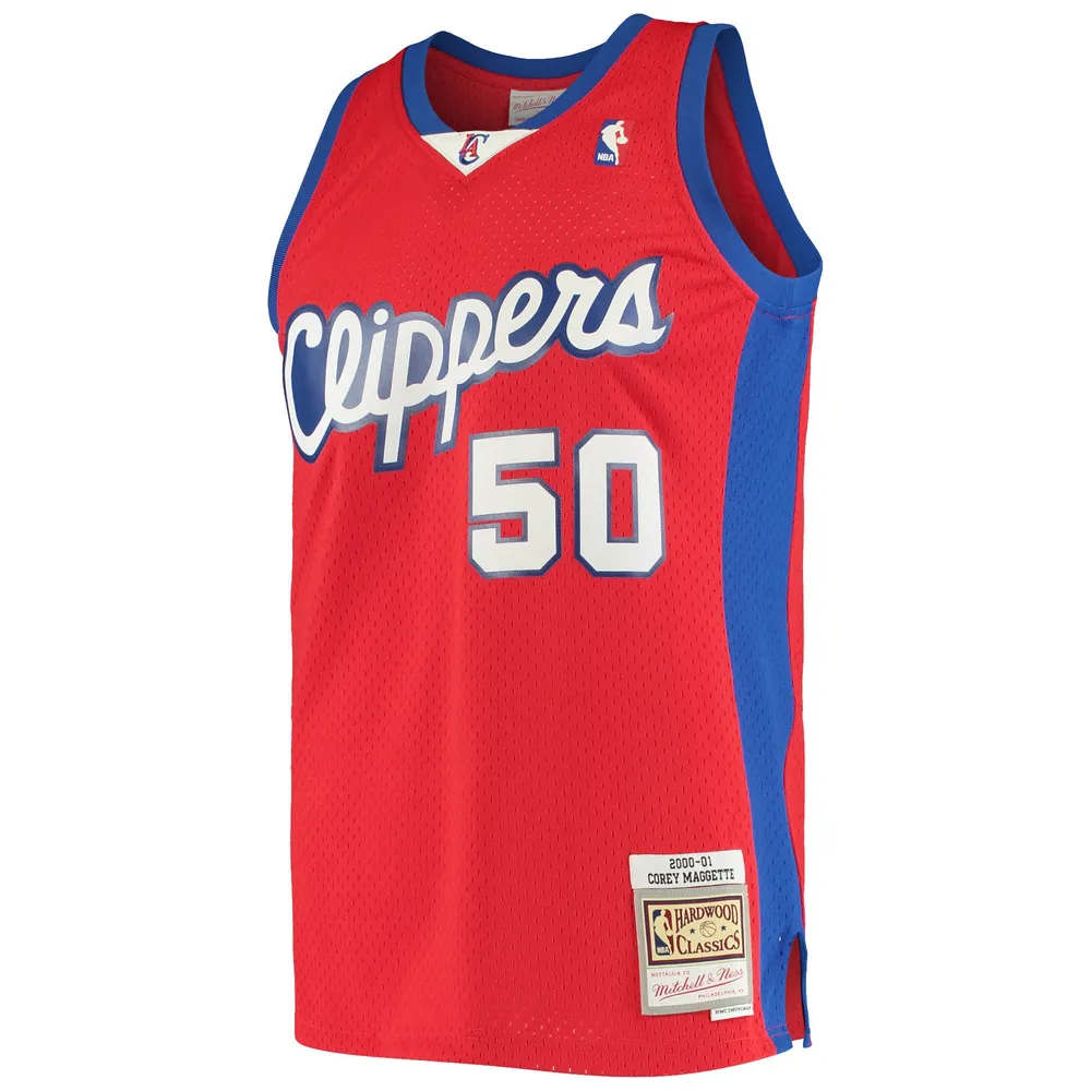 Men's Mitchell & Ness Corey Maggette Red LA Clippers 2004/05 Hardwood  Classics Swingman Jersey