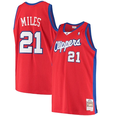 Maillot Swingman Mitchell & Ness Darius Miles rouge LA Clippers Hardwood Classics pour hommes