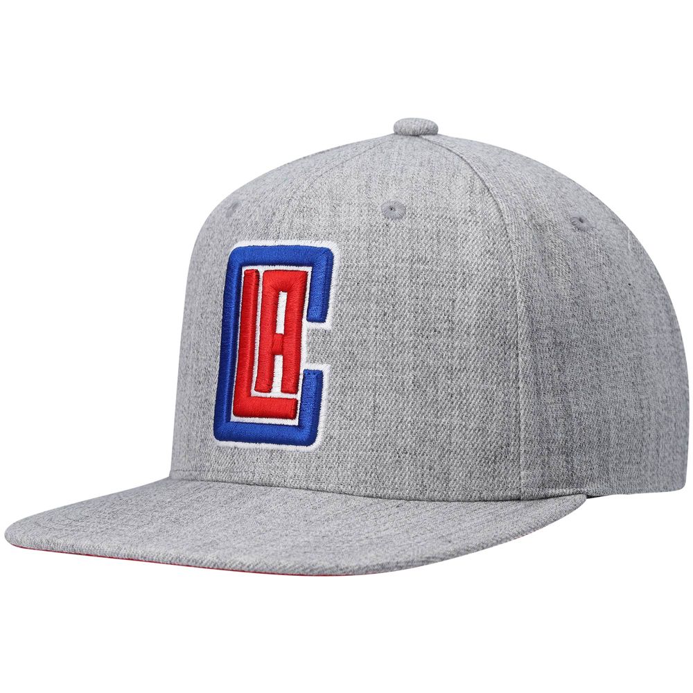 Men's Mitchell & Ness Heathered Gray LA Clippers 2.0 Snapback Hat