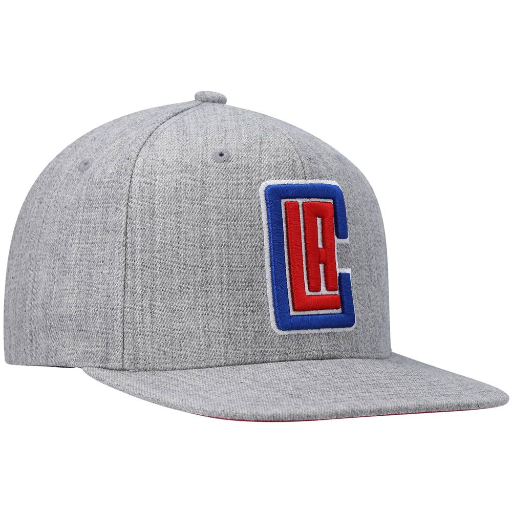 Men's Mitchell & Ness Heathered Gray LA Clippers 2.0 Snapback Hat