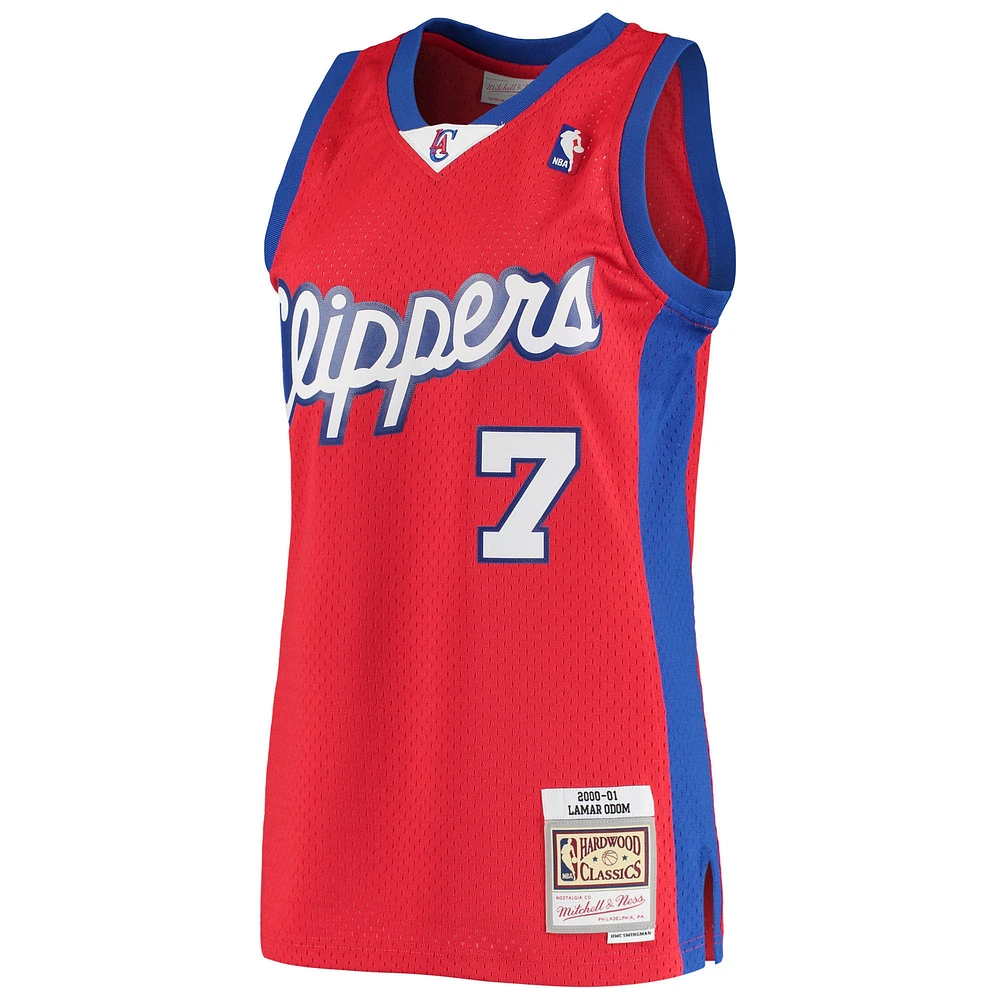 Men's Mitchell & Ness Lamar Odom Red LA Clippers 2000/01 Hardwood Classics Swingman Jersey