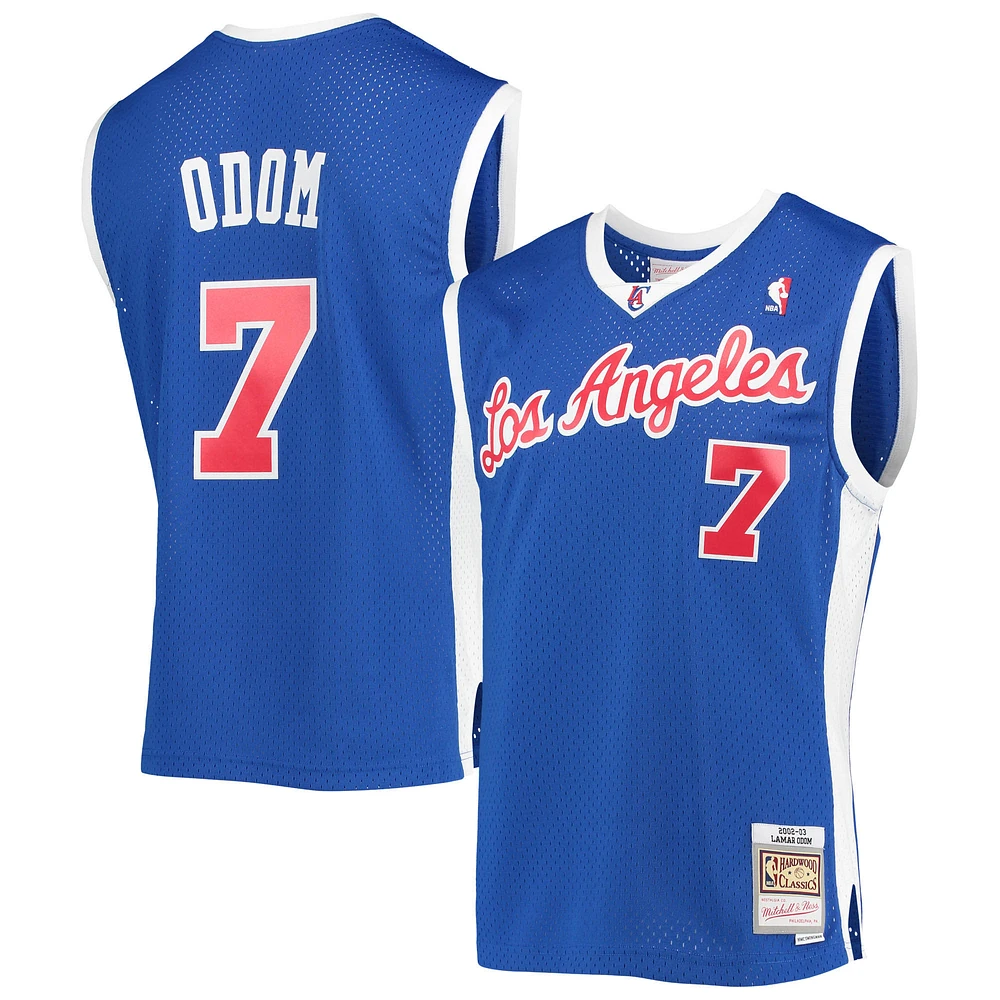 Maillot Mitchell & Ness Lamar Odom Royal LA Clippers 2002/03 Hardwood Classics Swingman pour homme