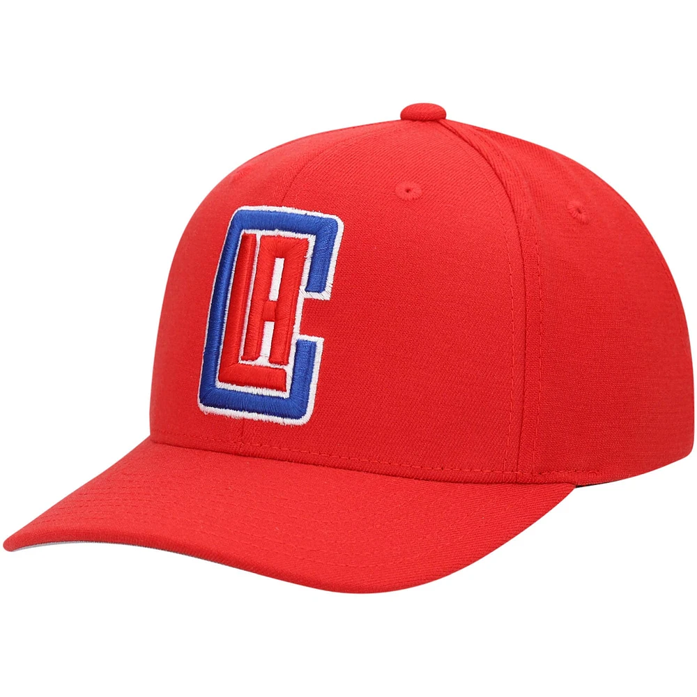 Men's Mitchell & Ness Red LA Clippers Ground Stretch Snapback Hat