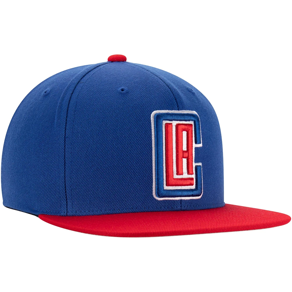 Casquette Snapback en laine bicolore Mitchell & Ness Royal/Red LA Clippers pour hommes