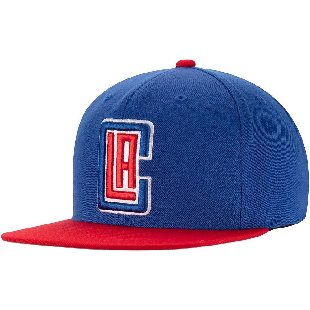 Men's Mitchell & Ness Royal/Red LA Clippers Two-Tone Wool Snapback Hat