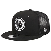 Men's New Era Black LA Clippers 9FIFTY Snapback Trucker Hat