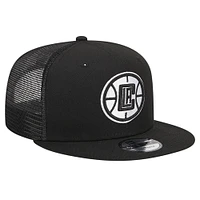 Men's New Era Black LA Clippers 9FIFTY Snapback Trucker Hat