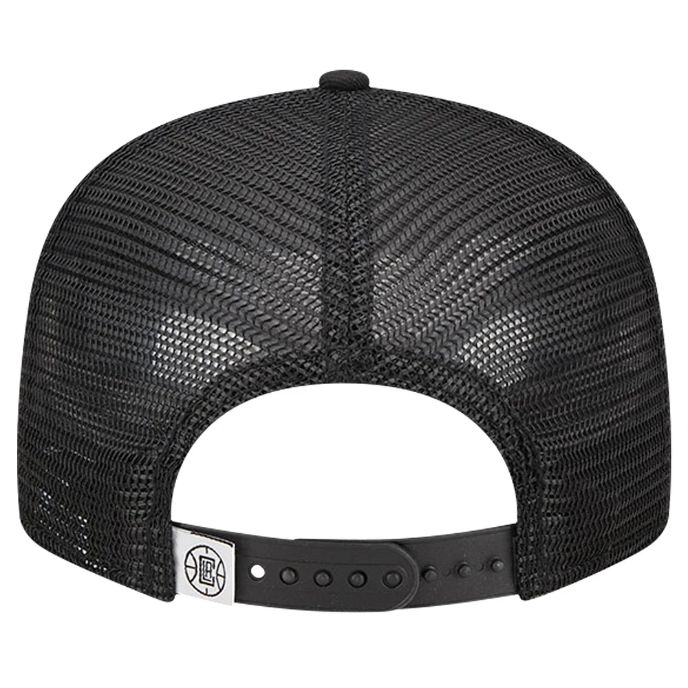 Men's New Era Black LA Clippers 9FIFTY Snapback Trucker Hat