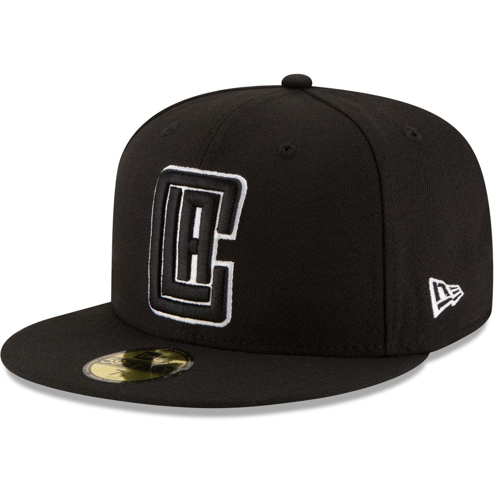 Men's New Era Black LA Clippers & White Logo 59FIFTY Fitted Hat