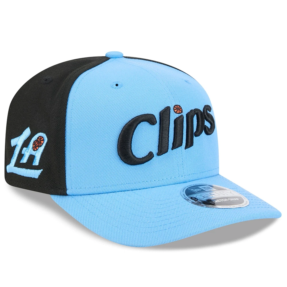 Casquette extensible à boutons-pression LA Clippers 2024/25 City Edition 9SEVENTY New Era bleue pour homme