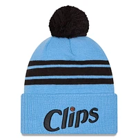 Bonnet tricoté à revers avec pompon LA Clippers City Edition 2024/25 bleu New Era pour homme