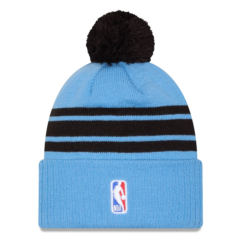 Bonnet tricoté à revers avec pompon LA Clippers City Edition 2024/25 bleu New Era pour homme