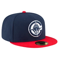 Men's New Era Navy/Red LA Clippers 2-Tone 59FIFTY Fitted Hat