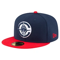 Men's New Era Navy/Red LA Clippers 2-Tone 59FIFTY Fitted Hat