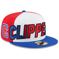 Casquette ajustée 59FIFTY LA Clippers Back Half pour homme, blanc/royal, New Era