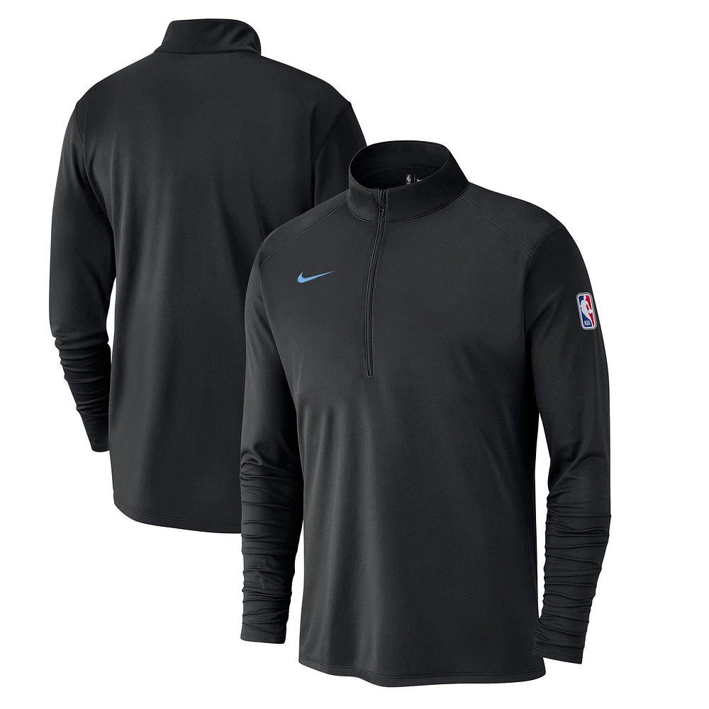 Haut Nike noir LA Clippers 2024/25 City Edition Authentic Coaches Performance à demi-zip pour homme