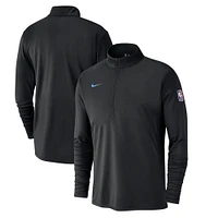 Haut Nike noir LA Clippers 2024/25 City Edition Authentic Coaches Performance à demi-zip pour homme