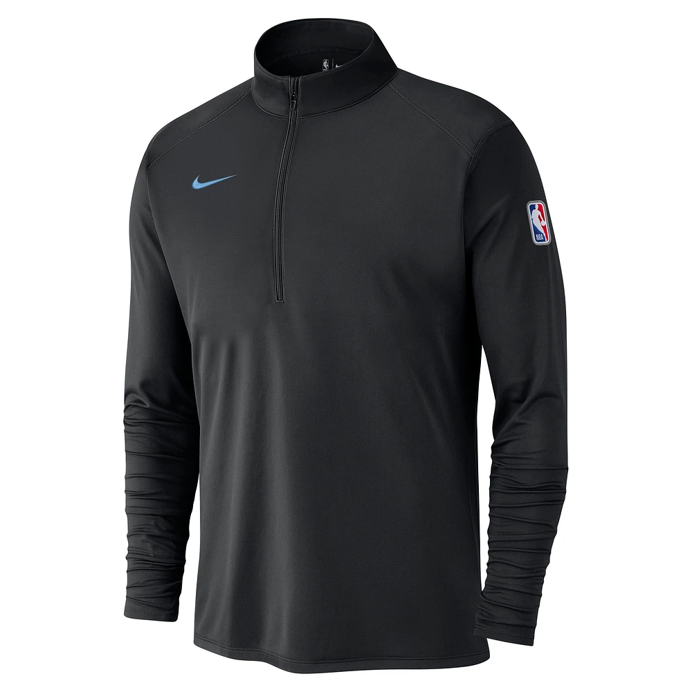 Men's Nike Black LA Clippers 2024/25 City Edition Authentic Coaches Performance Half-Zip Top