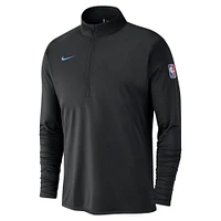 Haut Nike noir LA Clippers 2024/25 City Edition Authentic Coaches Performance à demi-zip pour homme