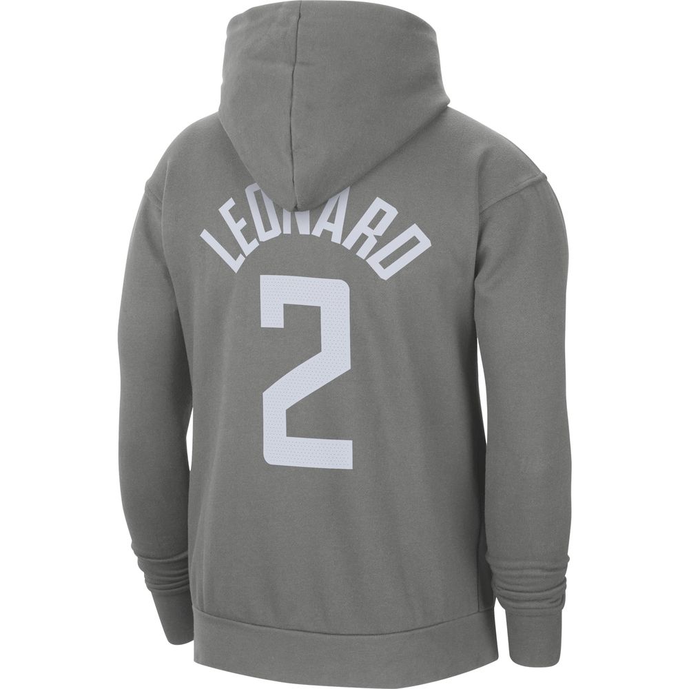 Men's Nike Kawhi Leonard Gray LA Clippers 2020/21 Earned Edition Name & Number Pullover Hoodie