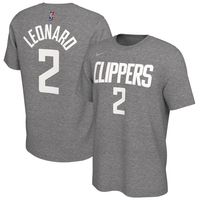 Men's Nike Kawhi Leonard Gray LA Clippers 2020/21 Earned Edition Name & Number T-Shirt